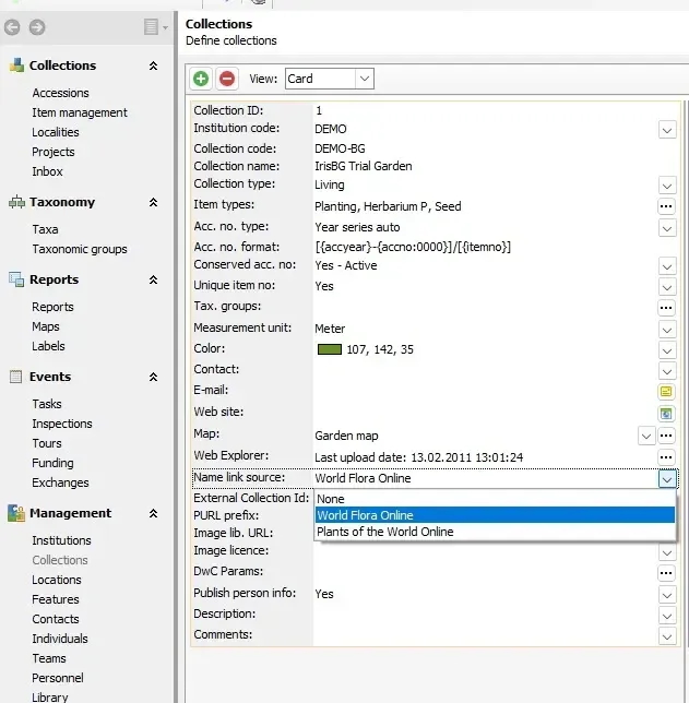 Collections NameLink