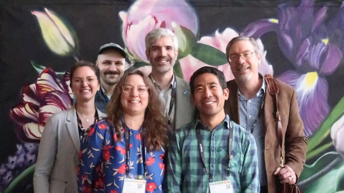 Pictured from left to right starting in the front: Jena Portanova - Houston Botanic Garden, John Chau - Filoli, Laura Knutson Murray - IrisBG, Nick Kreevich - Minnesota Landscape Arboretum, Rowan Blaik - Brooklyn Botanic Garden, and Greg Payton - The Dawes Arboretum